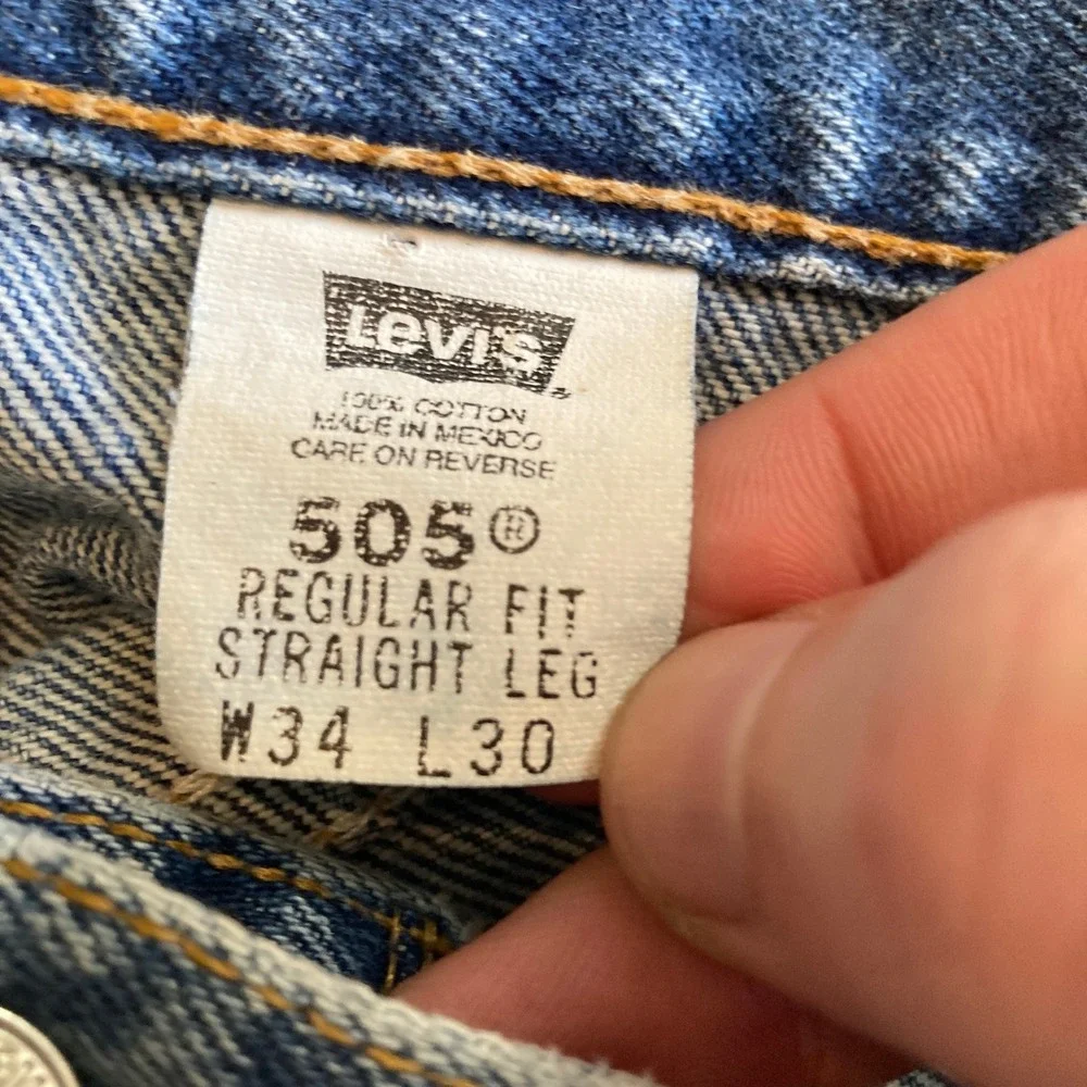 Vintage Levis 505 Men 34x30 (Fit 32x29) Regular Fit Straight Med Wash Y2K 2000